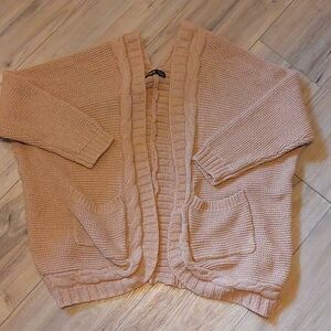 Shein Medium Beige V Neck Sweater Cardigan